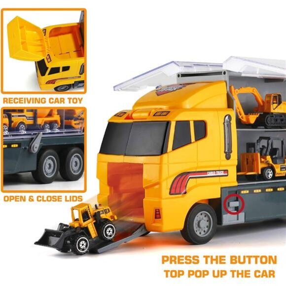 19 in 1 Construction Truck with Engineering Worker Toy Set - Picture 4 of 7